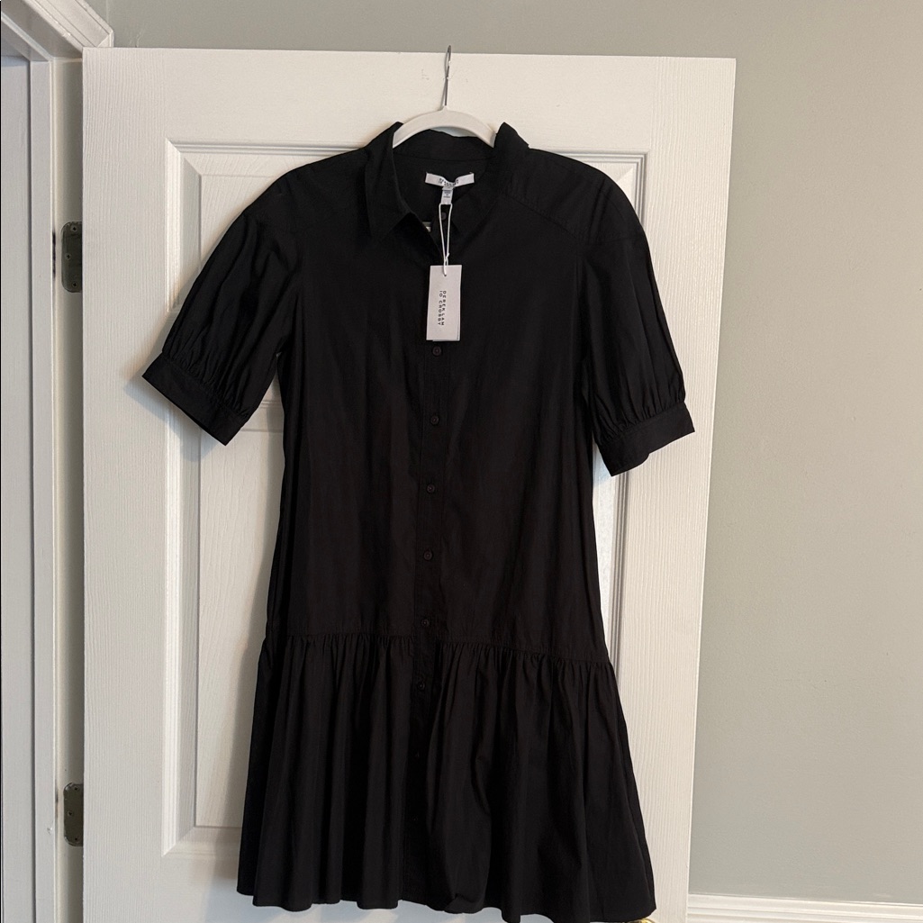 10 Crosby Derek Lam Black Ruffled Mini Dress